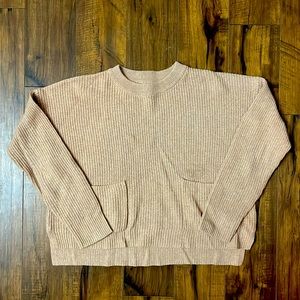 Madewell Patch Pocket Pullover Sweater in Blush Pink